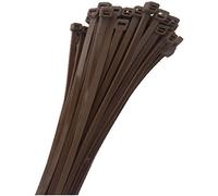 KnnX Bridas para Cables, 370 x 7,6 mm, Nylon Resistente, Color Marrón, 100 Unidades, 56,07 kg de Tracción