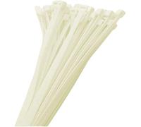 KnnX Bridas para Cables, 370 x 7,6 mm, Nylon Resistente, Color Natural Blanco, 100 Unidades, 56,07 kg de Tracción