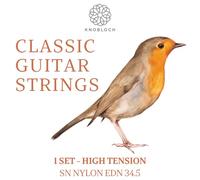 KNOBLOCH STRINGS - Cuerdas de Guitarra Española | EDN34.5 - ERITHACUS Alta Tensión 34.5 | Double Silver | Nylon | Sonido Homogéneo y Cálido | Juego cuerdas para Flamenca y Clásica | Hechas en España