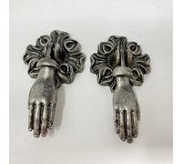 Knobs By Blossom Par de tiradores de cajón de hierro estilo victoriano, estilo vintage, estilo francés, manija de puerta de armario, pomo de puerta (peltre antiguo)