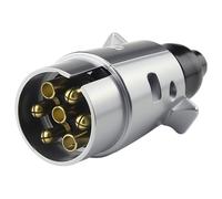 Knocery Enchufes de Remolque de Metal 7 Vías, Conector Hermético 12V Enchufe de Remolque 7 Vías Macho para Autocaravana Coche RV Remolque, Adaptador AHK