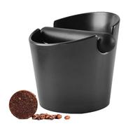 Knock Box, Negro Cajon Posos Cafe, Cubo para Posos de Cafe, Recipiente Posos Cafe Café Molido Recipiente Accesorios Cafe con Barra de Golpe de Metal Extraíble para Cocina Oficina Cafetería