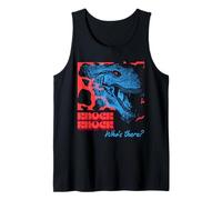 Knock Knock Who's There (declaración divertida y gráfico de dinosaurios) Camiseta sin Mangas