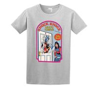 Knock Knock, Who's There? Unisex T-Shirt Printed tee Gray Mens Top Shirt XL