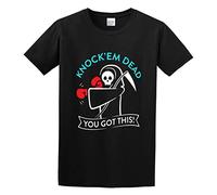 Knock'Em Dead Unisex T-Shirt Printed tee Black Mens Top Shirt S