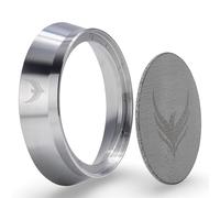 KNODOS Juego de embudo dosificador de café espresso de 54 mm y pantalla de disco magnético anillo dosificador de café y filtro para portafiltros compatible con cesta de portafiltro Breville de 54 mm