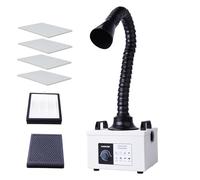 KNOKOO Extractor de humo soldado con láser de 100W, FES150S fuerte succión 200m ³ / h filtros terciarios, soldadura 5-25 humo purificador 10W, corte láser y filtro de soldadura de mantenimiento