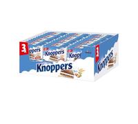 Knoppers Barquillos Rellenos de Chocolate, Crema de Leche y Crema de Avellanas - Pack 24 x 75 g - Snack Dulce, Ligero y Nutritivo - Para Desayuno y Merienda - Apto para Vegetarianos