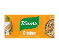 Knorr Cubos de caldo de pollo sin gluten para añadir un rico sabor a pollo a tus platos, 20 x 10 g