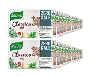 Knorr Tuerca clásica cero sal, tuerca con verduras y carne de res de fuentes sostenibles, sin sal, ideal para dietas bajas en sodio, sin gluten, lactosa, colorantes y conservantes, 24 paquetes de 8