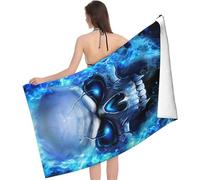 KnorRs Toalla de baño grande con diseño de calavera, 90 x 180 cm, absorbente de secado rápido, toalla de playa, toalla de playa XXL (Y3, 80 x 160 cm)