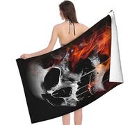 KnorRs Toalla de baño grande con diseño de calavera, 90 x 180 cm, absorbente de secado rápido, toalla de playa, toalla de playa XXL (Y2, 80 x 160 cm)