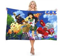 KnorRs Toalla de baño grande de anime, 90 x 180 cm, toalla de microfibra para niños y niñas, toalla de playa sin arena, toalla de playa de secado rápido (Y2, 90 x 180 cm)