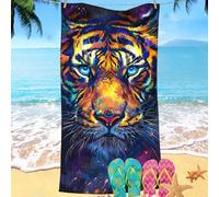 KnorRs Toalla de playa grande de tigre y león de colores 90 x 180 cm, toalla de microfibra de secado rápido, toallas de baño para natación, yoga, spa, piscina (Y2, 100 x 200 cm)