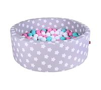 Knorrtoys 68159 Soft 300 Balls Grey White Stars, Rosa/Crema/Azul Claro, 82 cm x 82 cm x 33 cm