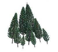 Knoruley 10Pcs 1,9 Pulgadas - 6.3 Pulgadas Tren Serie Paisaje Modelo Piramidel arboles Escala 1/50