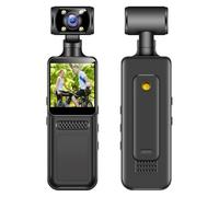 Knoruley Cámara de Acción de Bolsillo 4K, Videocámara Deportiva HD con Rotación de 180°, Minicámara WiFi, Cámara Deportiva Portátil Sin Tarjeta de Memoria.