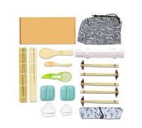 Knoruley Juego para Hacer Sushi, Juego de Rodillos para Moldes de Sushi, Esterilla de Bambú para Amasar Carne Vegetal, Accesorios para Herramientas de Cocina DIY