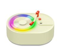 Knoruley Mini Reproductor de Discos Portátil USB Retro, Humidificador de Aire Frío, Difusor de Aroma de Aceites Esenciales con LED
