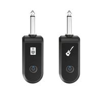 Knoruley Transmisor y Receptor de Instrumentos Inalámbricos Recargables de 2,4 G para Interfaz de Audio de 6,35 mm, Instrumentos Eléctricos, Color Negro