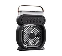 Knoruley Ventilador Aire Acondicionado Pequeño Refrigerador de Aire Doméstico Luz LED Humidificador Ventilador de Ajuste de Aire Ventilador de Oficina Negro