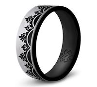 Knot Theory Anillo de silicona con corona para hombres y mujeres, anillo de boda de silicona suave, tamaño 14, para actividades deportivas, ajuste cómodo y transpirable, ancho de banda de 6 mm