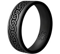 Knot Theory Anillo de silicona con diseño de mariposa celta, marinero, infinito, para hombres y mujeres, transpirable, doble capa, ajuste cómodo, ancho de banda de 6 mm, 4, Silicona, Sin piedra