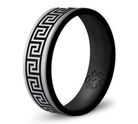 Knot Theory Anillo de silicona con llave griega para hombres y mujeres, anillo de boda de silicona suave, tamaño 12, para actividades deportivas, ajuste cómodo y transpirable, ancho de banda de 6 mm