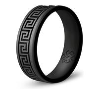 Knot Theory Anillo de silicona con llave griega para hombres y mujeres, anillo de boda de silicona tamaño 14 para actividades deportivas, ajuste cómodo y transpirable, ancho de banda de 6 mm