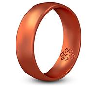 Knot Theory Anillo de silicona de cobre para hombres y mujeres, transpirable, ajuste cómodo, 6 mm, alianza de boda, talla 6