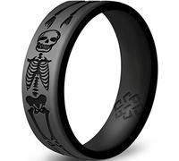 Knot Theory Anillo de silicona de esqueleto para hombres y mujeres, anillo de boda de silicona tamaño 13 para actividades deportivas, ajuste cómodo y transpirable, ancho de banda de 6 mm