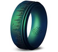 Knot Theory Anillo de silicona Forest para hombre, 9 mm, grabado en árbol, transpirable, ajuste cómodo, anillo de boda de goma