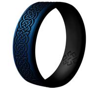 Knot Theory - Anillo de silicona para hombre y mujer, diseño de mariposa celta, diseño de mariposa, diseño infinito, transpirable de doble capa, ajuste cómodo, 6 mm de ancho de banda, 4, Silicona, Sin