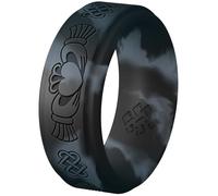 Knot Theory Claddagh - Anillo de silicona para hombre, 9 mm, transpirable, ajuste cómodo, anillo de boda