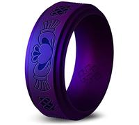 Knot Theory Claddagh - Anillo de silicona para hombre, 9 mm, transpirable, ajuste cómodo, anillo de boda