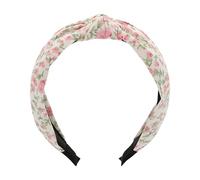 Knotted Headband, Fabric Flower Print, 14.96in Non Slip Wide Hairband with Soft Material, Trendy Accessory for Women, Stylish Headwear with Comfortable Fit, Fashion Gadget for Daily Makeup Use
