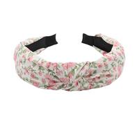 Knotted Headband for Women, Fabric Flower Printed, 1.18 In Wide Slip Headwear, Soft Cotton with Elastic Grip, Stylish Hair Accessory with Fashion Design, Home Accessories for Daily Wear Party