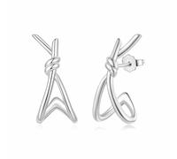 Knotty Alambre Metálico Pendientes de botón plata esterlina 925 minimalista elegante uso diario
