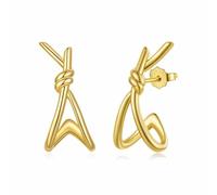 Knotty Alambre Metálico Pendientes de botón plata esterlina 925 minimalista elegante uso diario