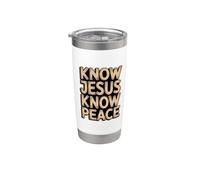 Know Jesus Know Peace Vaso térmico de acero inoxidable de doble pared