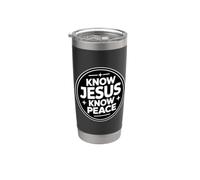 Know Jesus Know Peace Vaso térmico de acero inoxidable de doble pared