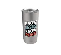 Know Jesus Know Peace Vaso térmico de acero inoxidable de doble pared