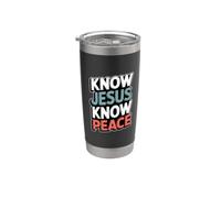 Know Jesus Know Peace Vaso térmico de acero inoxidable de doble pared