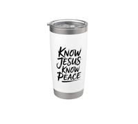 Know Jesus Know Peace Vaso térmico de acero inoxidable de doble pared
