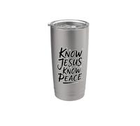 Know Jesus Know Peace Vaso térmico de acero inoxidable de doble pared