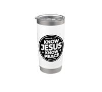 Know Jesus Know Peace Vaso térmico de acero inoxidable de doble pared