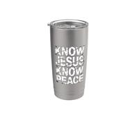 Know Jesus Know Peace Vaso térmico de acero inoxidable de doble pared