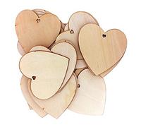 Knowing Discos de madera de corazón en blanco, rodajas de madera en blanco para bodas, bricolaje, artes, manualidades, tarjetas (25 mm/100 unidades)