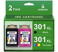 KNOWINK 301XL Cartuchos de Tinta Compatible para Tinta HP 301 Negro y Color para HP Envy 4500 4504, HP Envy 5530 5534, HP OfficeJet 2620, HP Deskjet 2540 Impresora(2-Pack)