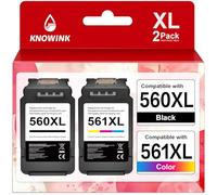 KNOWINK 560XL 561 XL Cartuchos Compatible con Tinta Canon PG-560XL CL-561 XL Multipack Negro y Color para Canon Pixma TS5350 TS5351 TS5352 TS5353 TS7450 TS7451 Impresora